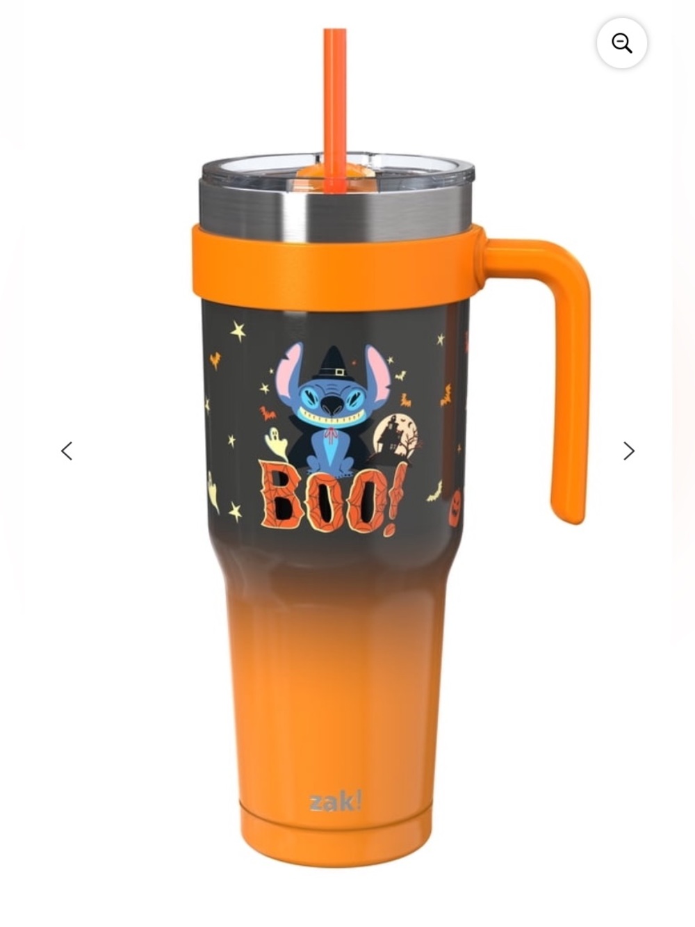 Zak designs New Halloween Stitch 'BOO' Travel Tumbler with Handle